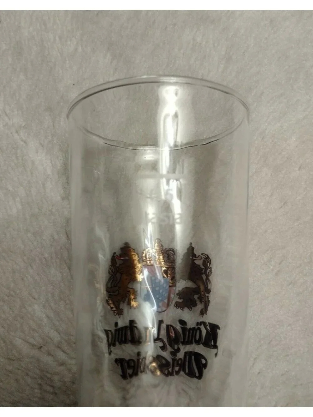Konig Ludwig Weissbier Tall Beer Glass 0.5L Bavaria Germany Crest Drinking